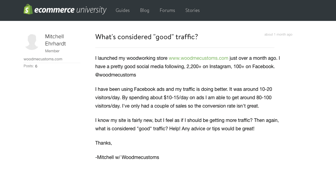 What is good traffic - Shopify Question