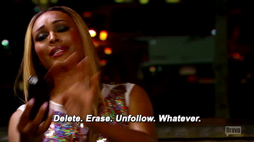 unfollowing on Instagram