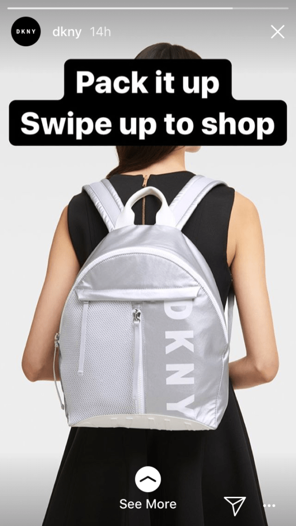DKNY Instagram story link