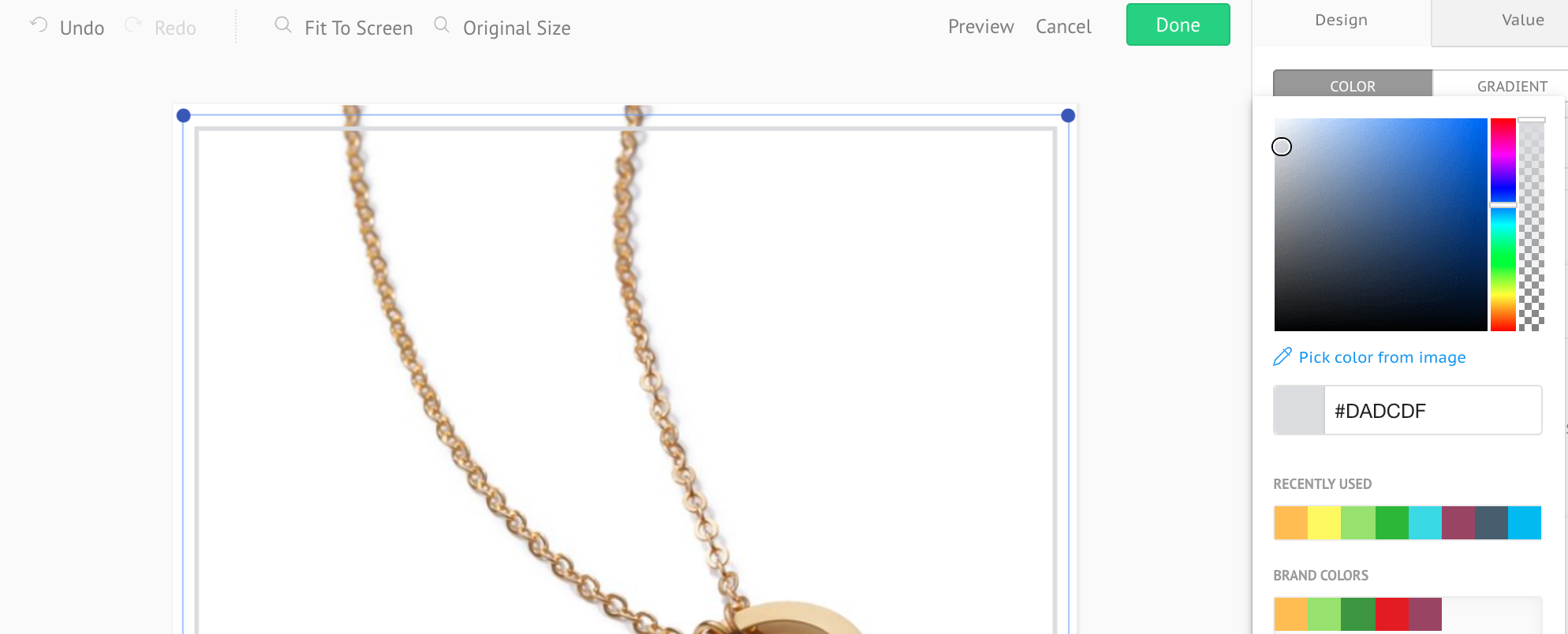 Socioh's Designer: Save your brand colors