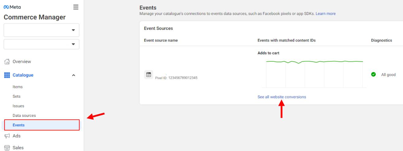Screenshot of Catalog Manager settings in Meta
