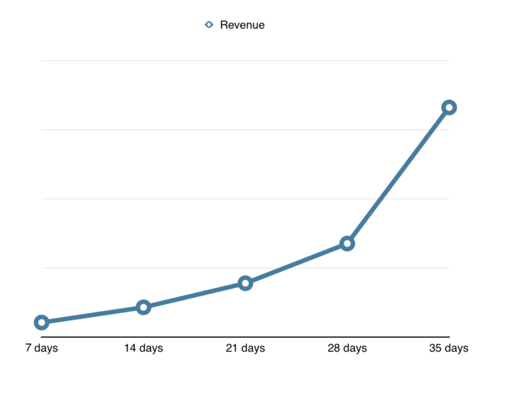 SR Store revenue graph with Socioh's campaigns