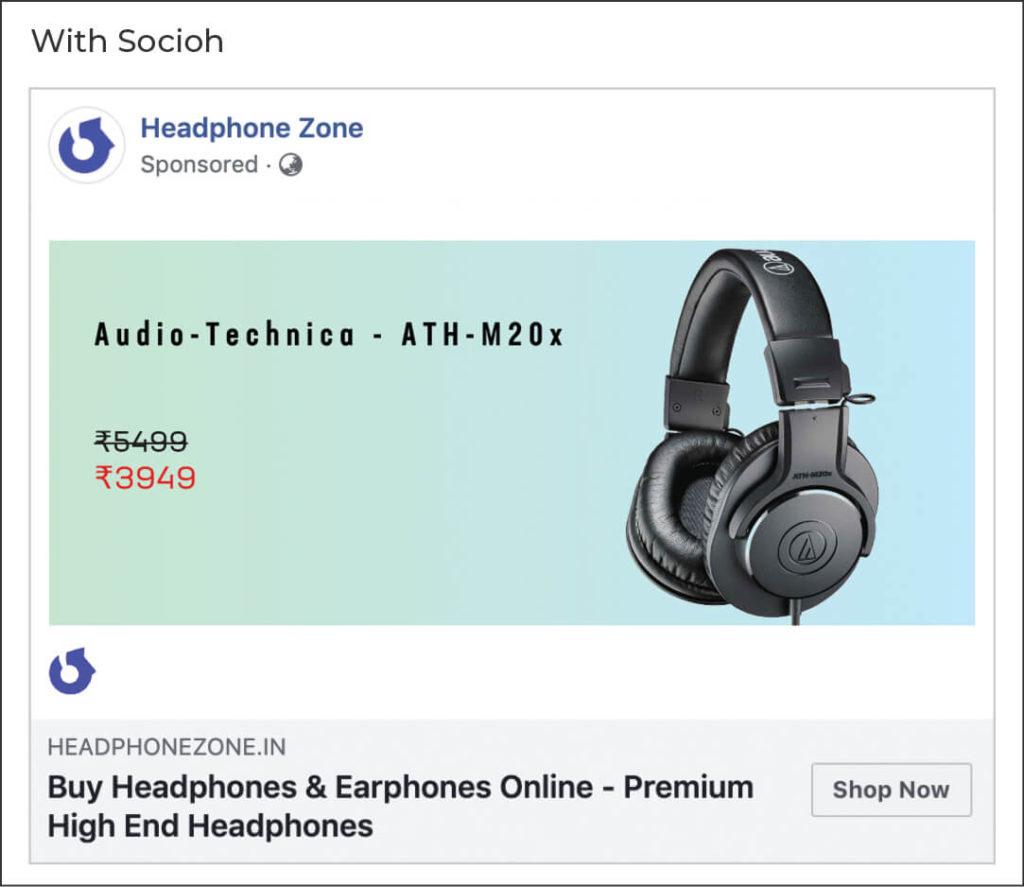 Headphone Zone link ad with socioh