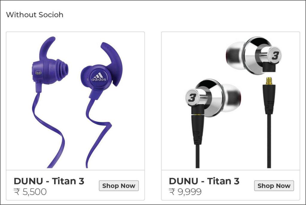 Headphone Zone carousel ad without Socioh