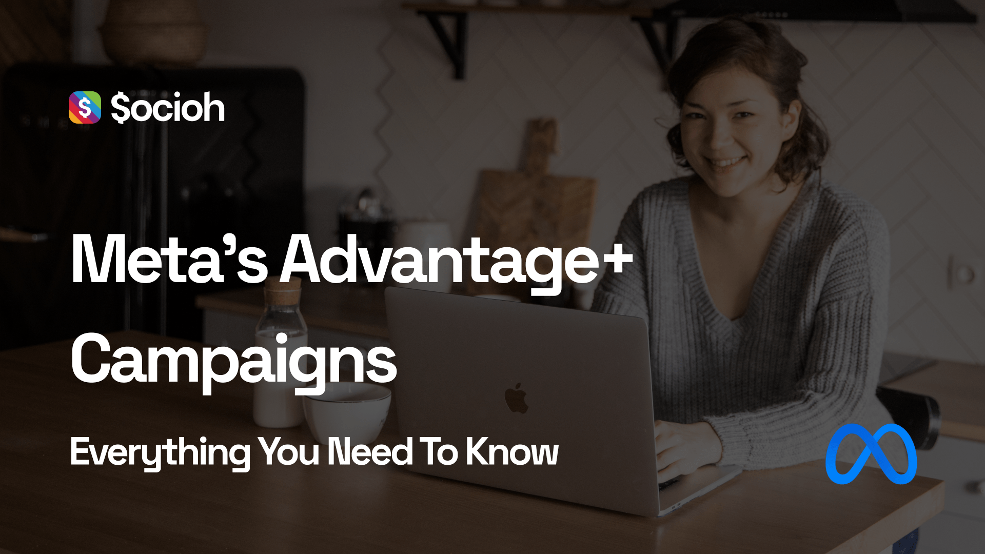 A blog banner with an image of woman working on her laptop, with the caption