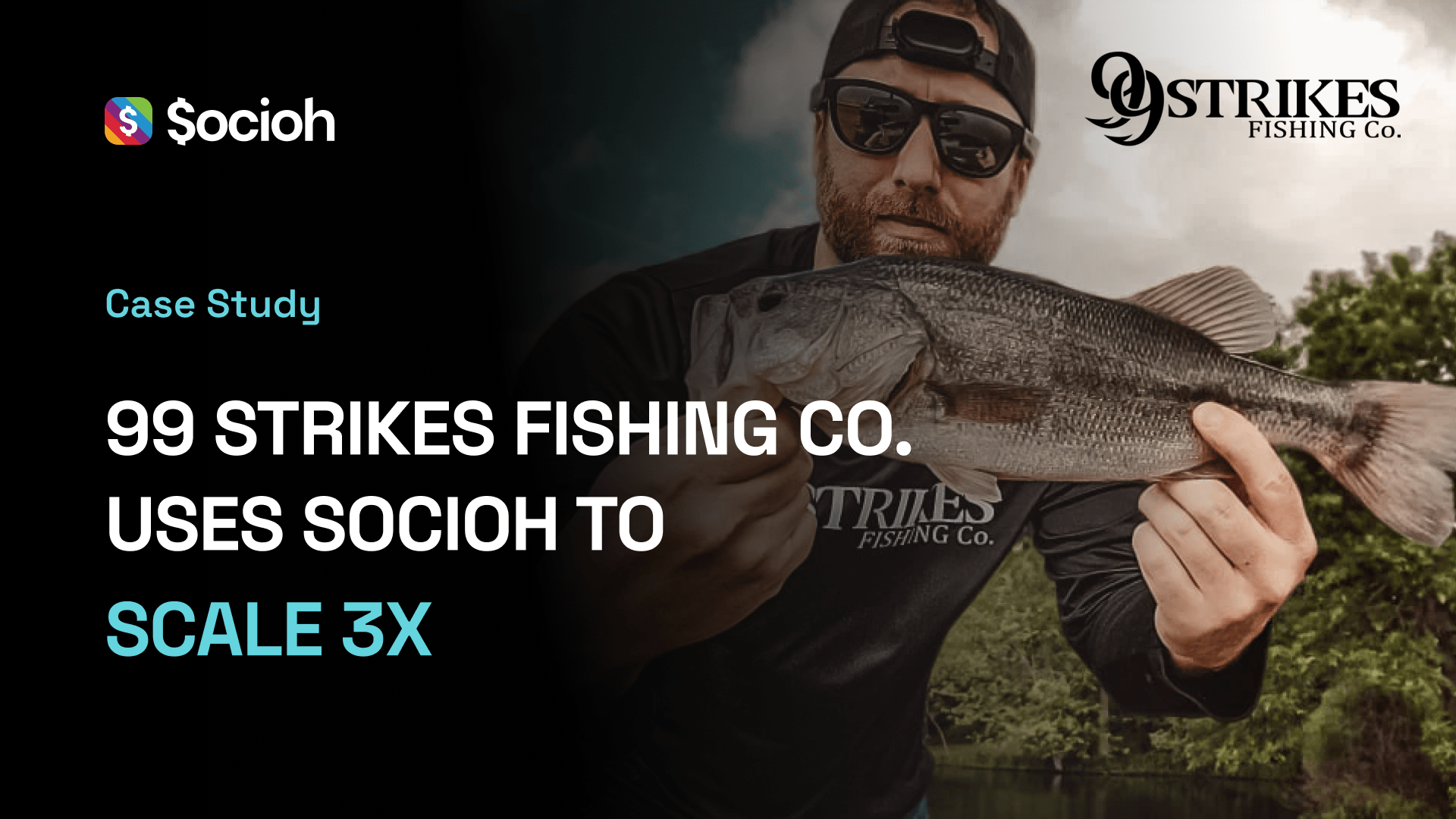 A blog banner with an image of a man holding up his (fishing) catch with the heading