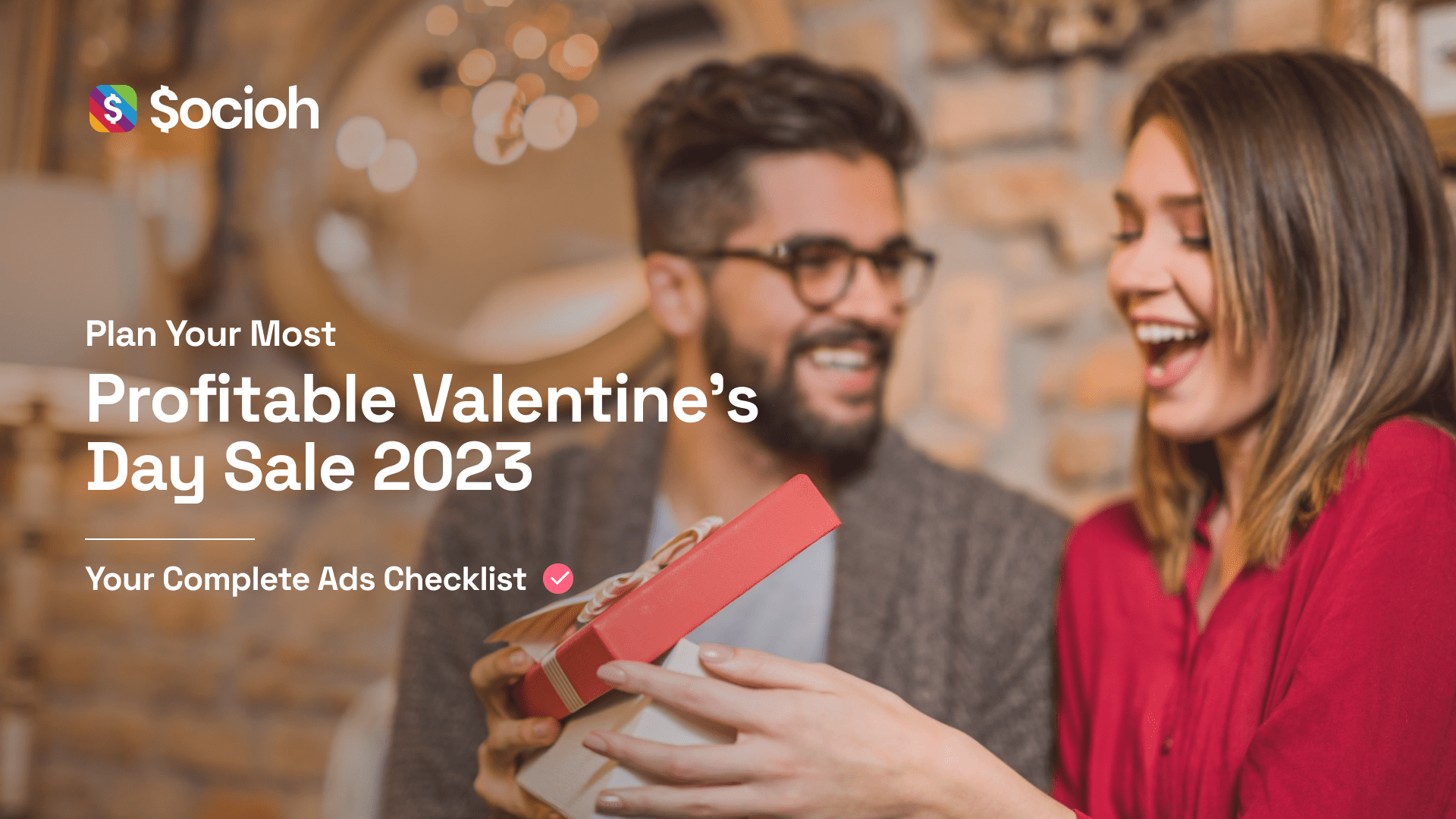 Picture of a couple exchanging gifts with the title